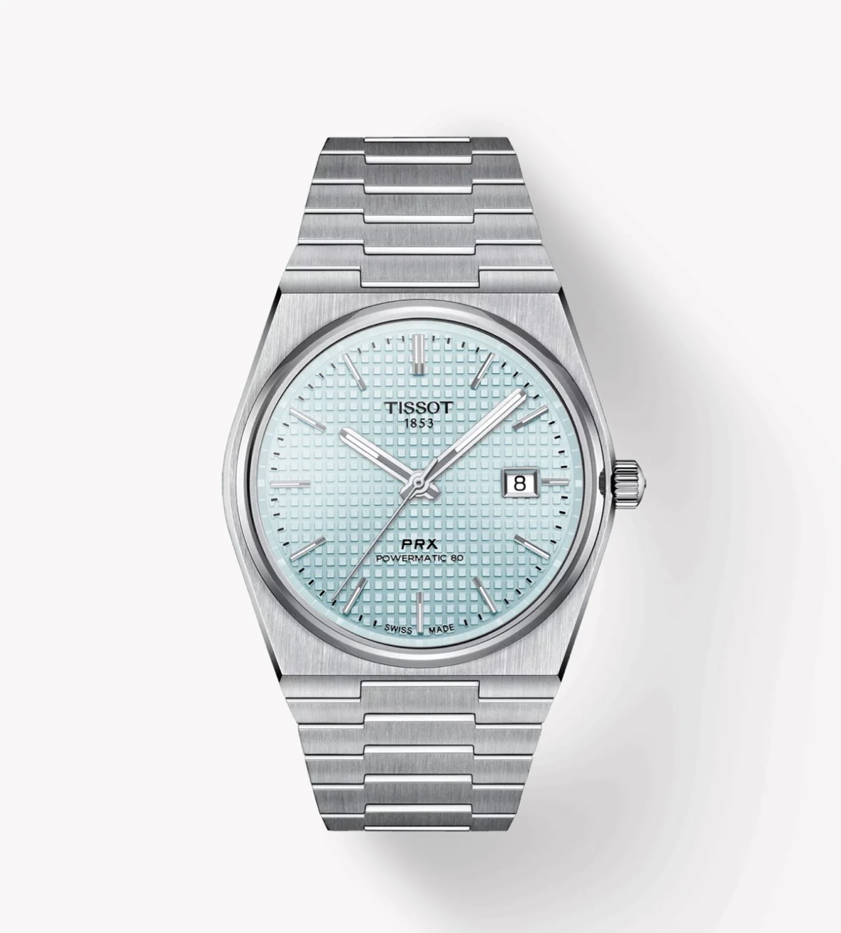 TISSOT PRX POWERMATIC 80 40MM ( ICE BLUE DIAL )